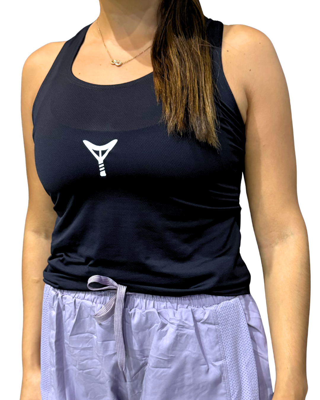 Camiseta Regata Feminina Hapah - Preta Logo Branca